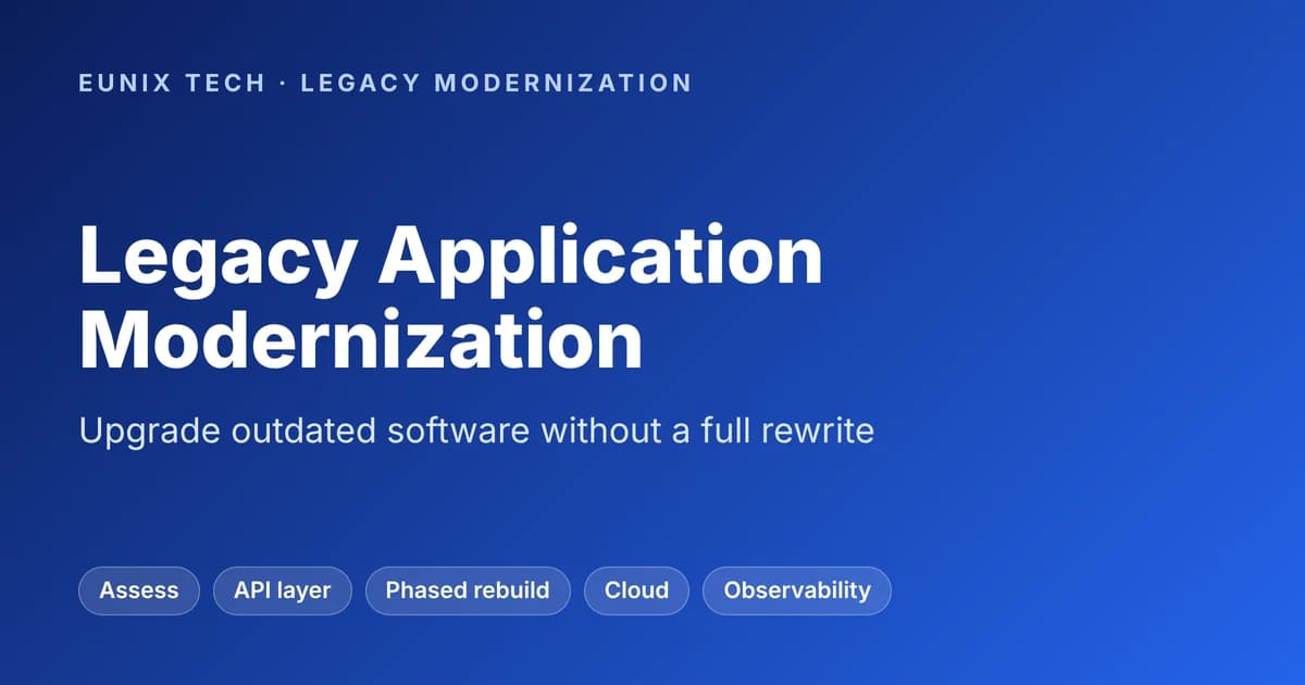 Legacy Application Modernization: How to Upgrade Outdated Software Without a Full Rewrite